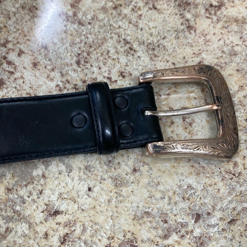 Wrangler 40 black brown leather western belt - Picture 3 of 10